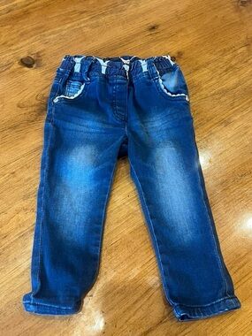 Kanz Girls Elastic Waist Blue Denim Pants new never use